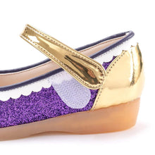 Load image into Gallery viewer, purple mary jane shoes with led for girls