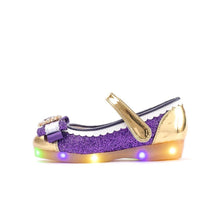 Load image into Gallery viewer, purple mary jane shoes with led for girls