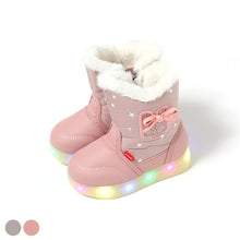 Load image into Gallery viewer, girls pink led padded boots