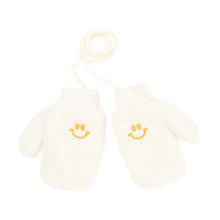 将图片加载到图库查看器,kids white smiley mittens