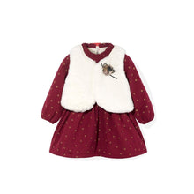 Load image into Gallery viewer, girls wine winter dress