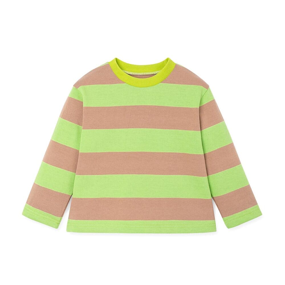 kids green striped t-shirt