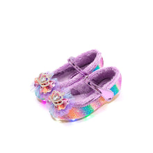 Load image into Gallery viewer, girls purple fur mary jane shoes