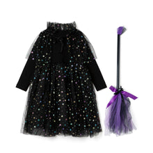 Load image into Gallery viewer, &#39;Pop Witch&#39; Halloween Costume Dress(Detatchable Cape, Broomstick Set)
