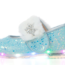 Load image into Gallery viewer, &#39;Winter Snow Flakes&#39; LED Fur Mary Jane Shoes
