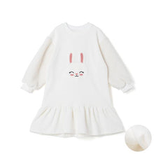 将图片加载到图库查看器，&#39;White Snow Rabbit&#39; Warm Fleece Dress
