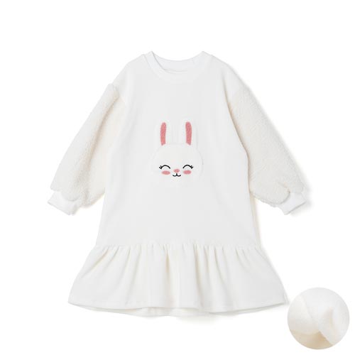 'White Snow Rabbit' Warm Fleece Dress
