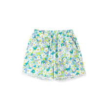 Load image into Gallery viewer, blue and green flower pattern short pants
