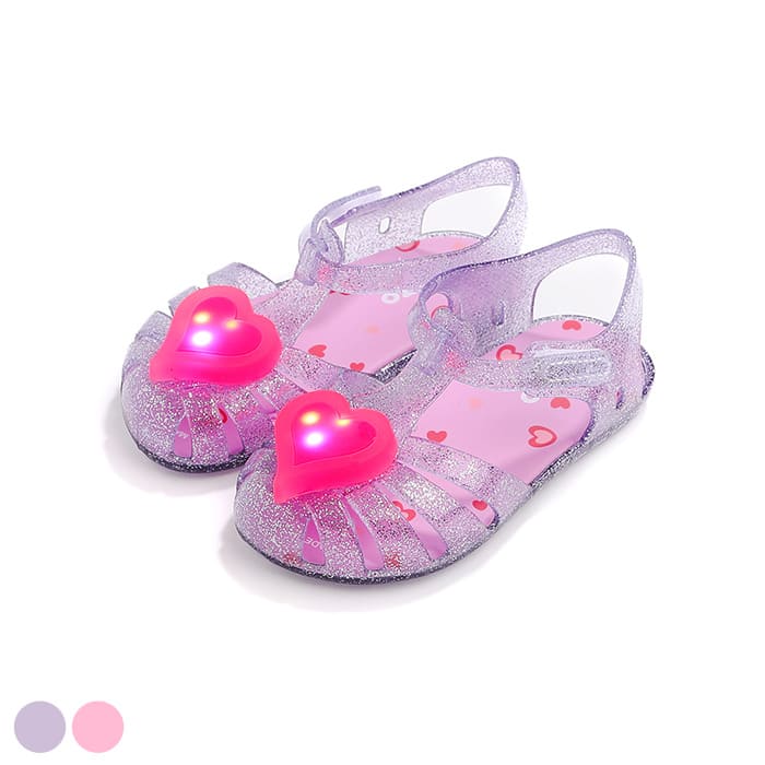 'Ruby Heart' LED Jelly Shoes