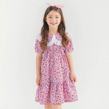 Load image into Gallery viewer, girls pink flower pattern dress
