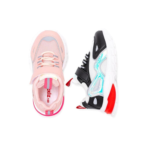 kids pink and black sneakers