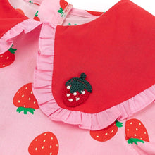 将图片加载到图库查看器，girls pink strawberry dress
