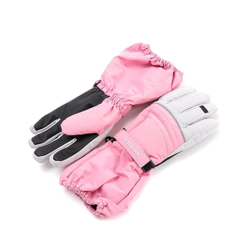 kids pink winter gloves