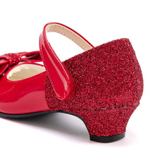 将图片加载到图库查看器，girls red fur mary jane shoes
