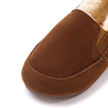 Load image into Gallery viewer, kids brown fur slip on shoes
