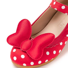 将图片加载到图库查看器，girls white dotted red mary jane shoes
