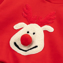 Load image into Gallery viewer, kids red rudolph hooded t-shirt
