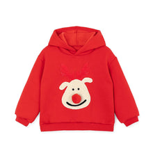 Load image into Gallery viewer, kids red rudolph hooded t-shirt
