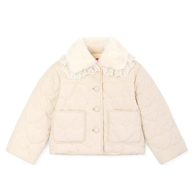 girls ivory quilted jacket