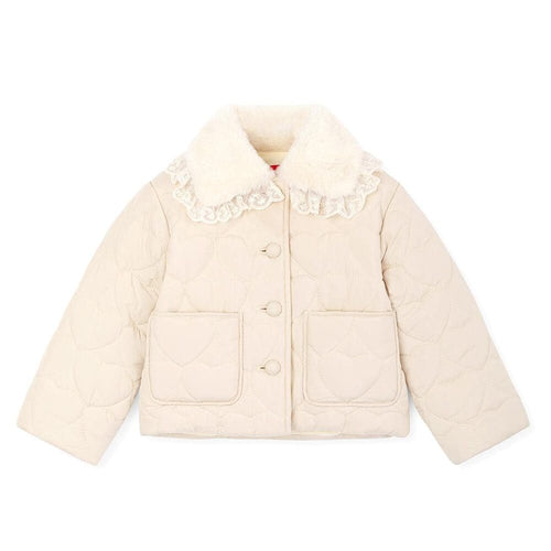 girls ivory quilted jacket