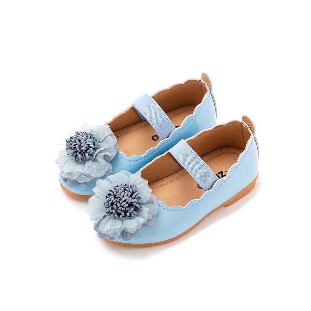 girls blue flower mary jane shoes