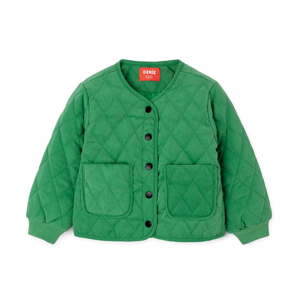 kids green quilted jacket