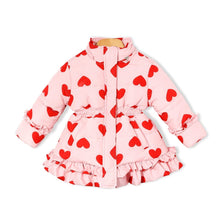 Load image into Gallery viewer, girls pink heart padded jacket

