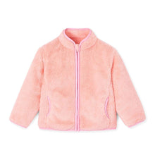 Load image into Gallery viewer, kids pink fleece jacket
