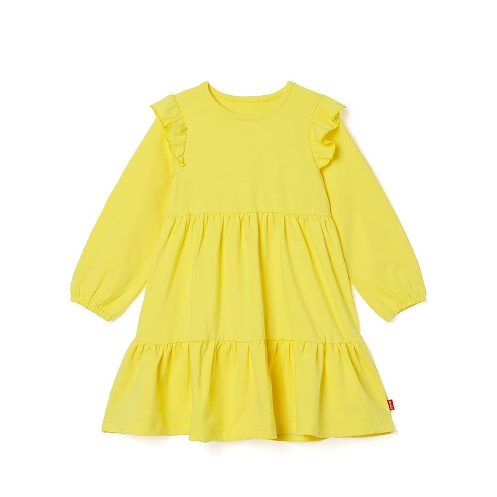 girls yellow frill dress