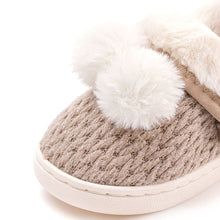 Load image into Gallery viewer, kids brown knit fur shoes
