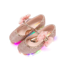 Load image into Gallery viewer, girls gold glitter mary jane shoes
