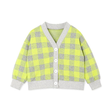 kids lime colored cardigan