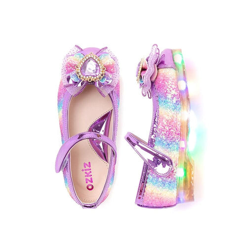 girls purple rainbow mary jane shoes