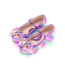 Load image into Gallery viewer, girls purple rainbow mary jane shoes
