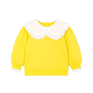 girls yellow frill sweatshirt