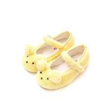 Load image into Gallery viewer, girls yellow fur mary jane shoes
