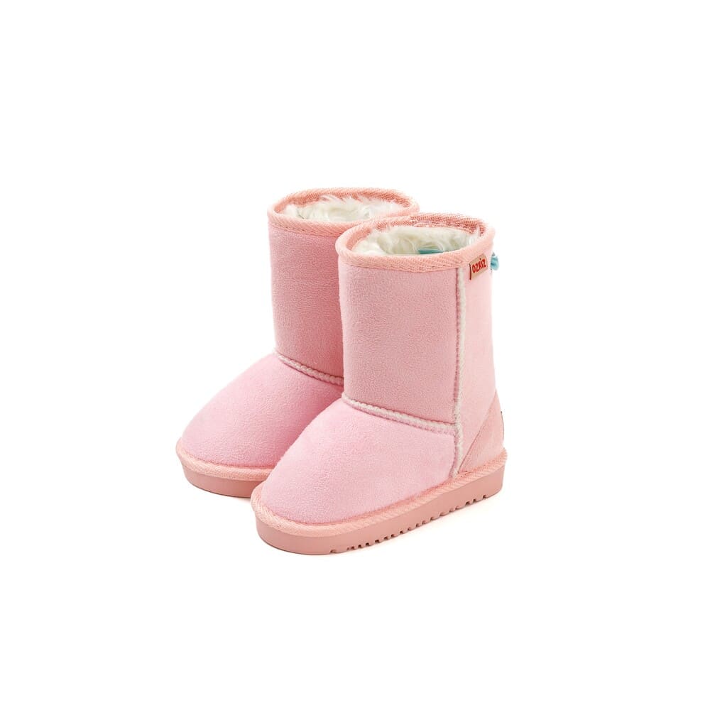 girls pink winter fur boots