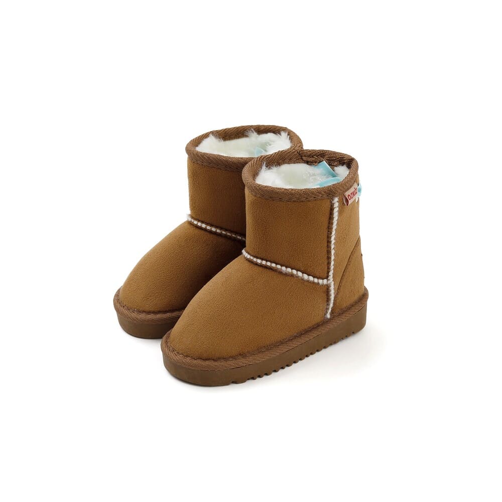 kids brown winter fur boots