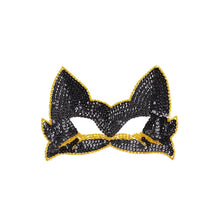 Load image into Gallery viewer, black pearly cat halloween mask for kids
