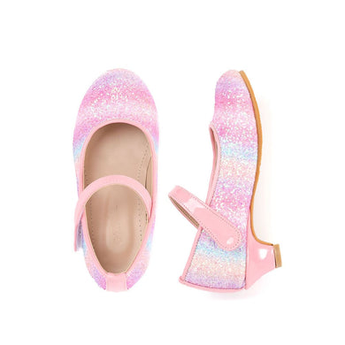 girls pink glitter mary jane shoes