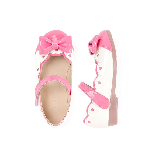 girls pink white mary jane shoes
