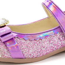 Load image into Gallery viewer, girls purple glitter mary jane shoes
