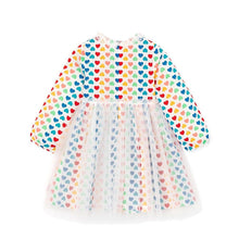 Load image into Gallery viewer, girls rainbow heart tulle dress
