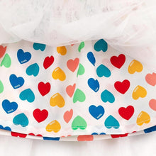 Load image into Gallery viewer, girls rainbow heart tulle skirt
