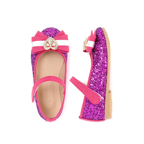 girls pink purple glitter mary jane shoes