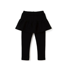 Load image into Gallery viewer, girls black fleece skirt leggings

