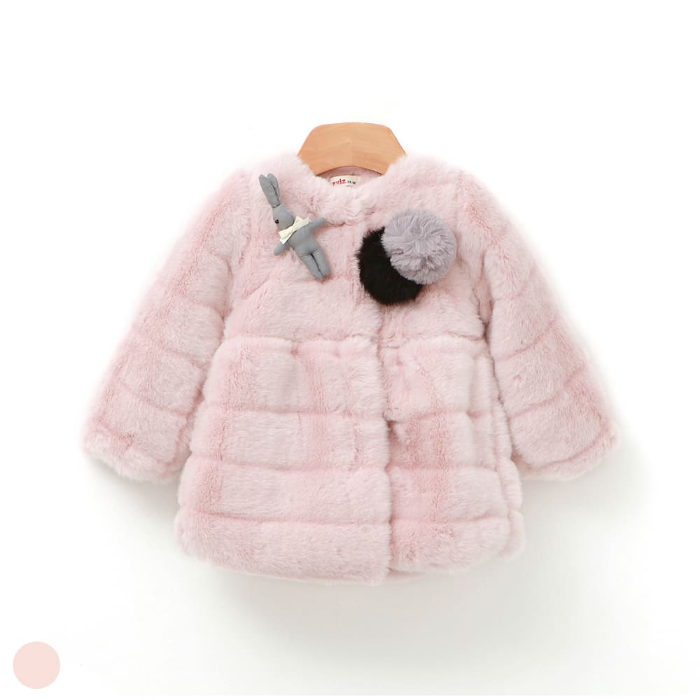 girls pink shearling coat